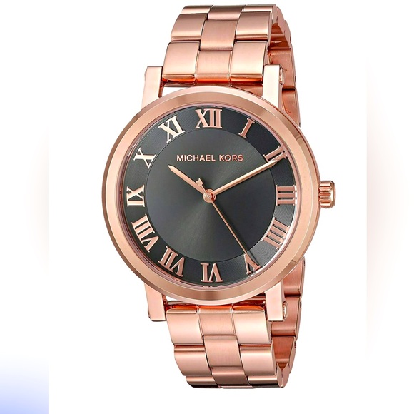 NEW MICHAEL KORS WOMEN\'S ROSE WATCH BLACK DIAL - MK3585